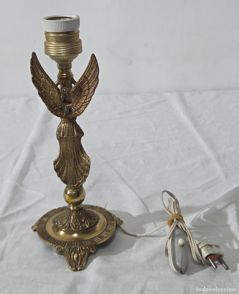 Vintage: Pareja de lamparas de bronce en forma de angeles, Funcionando - Foto 12