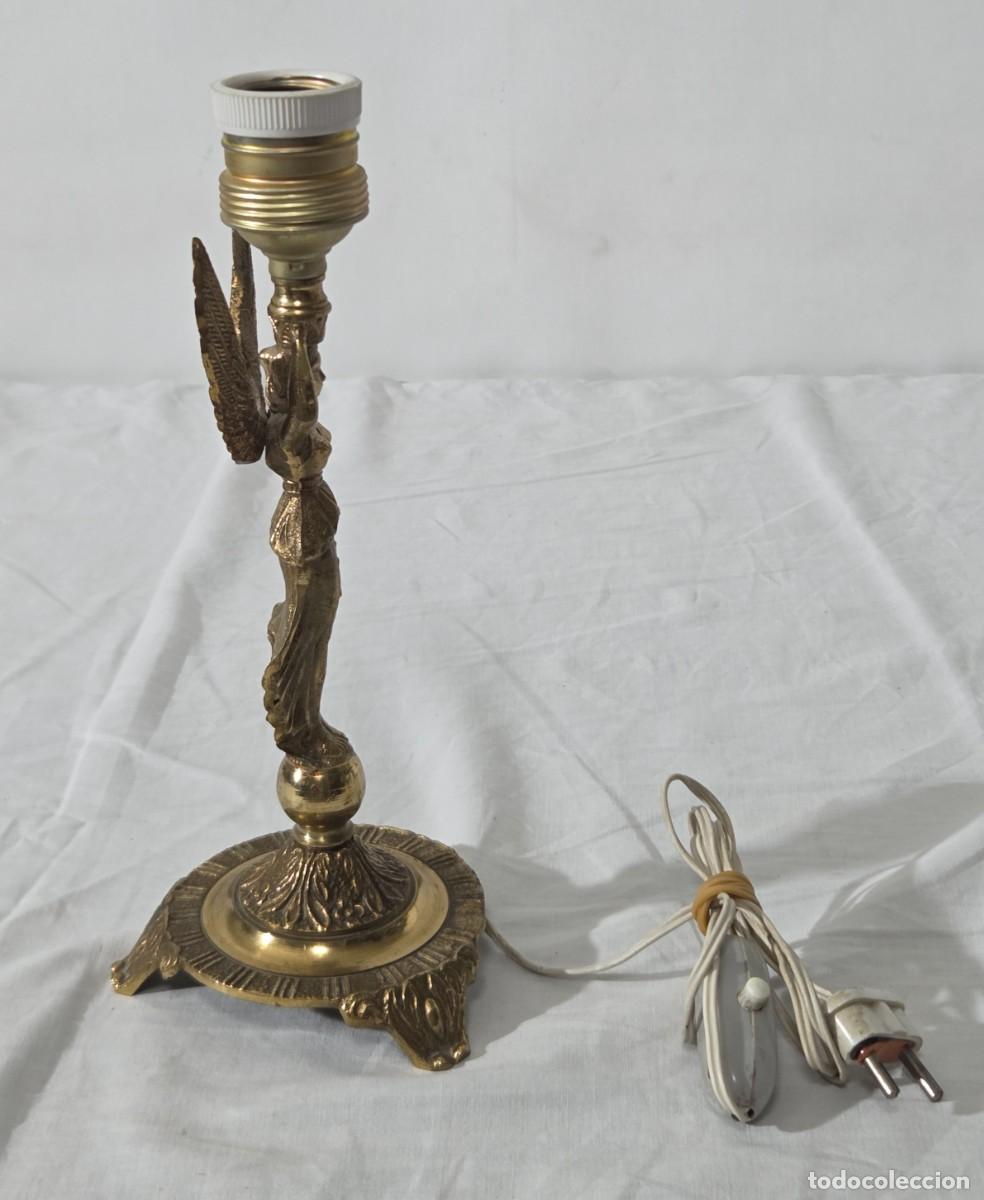 Vintage: Pareja de lamparas de bronce en forma de angeles, Funcionando - Foto 13