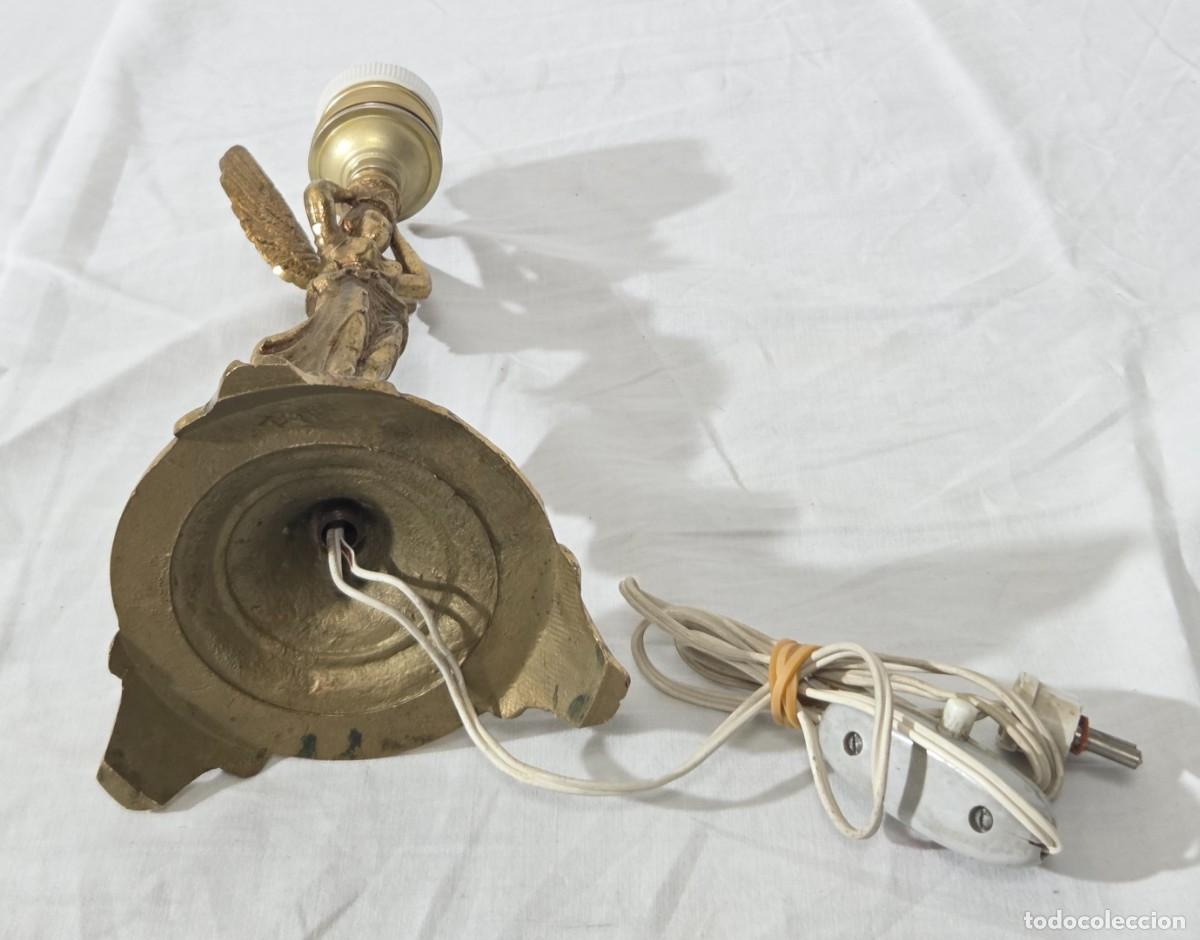 Vintage: Pareja de lamparas de bronce en forma de angeles, Funcionando - Foto 15