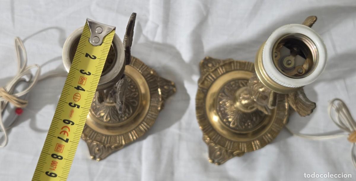 Vintage: Pareja de lamparas de bronce en forma de angeles, Funcionando - Foto 20