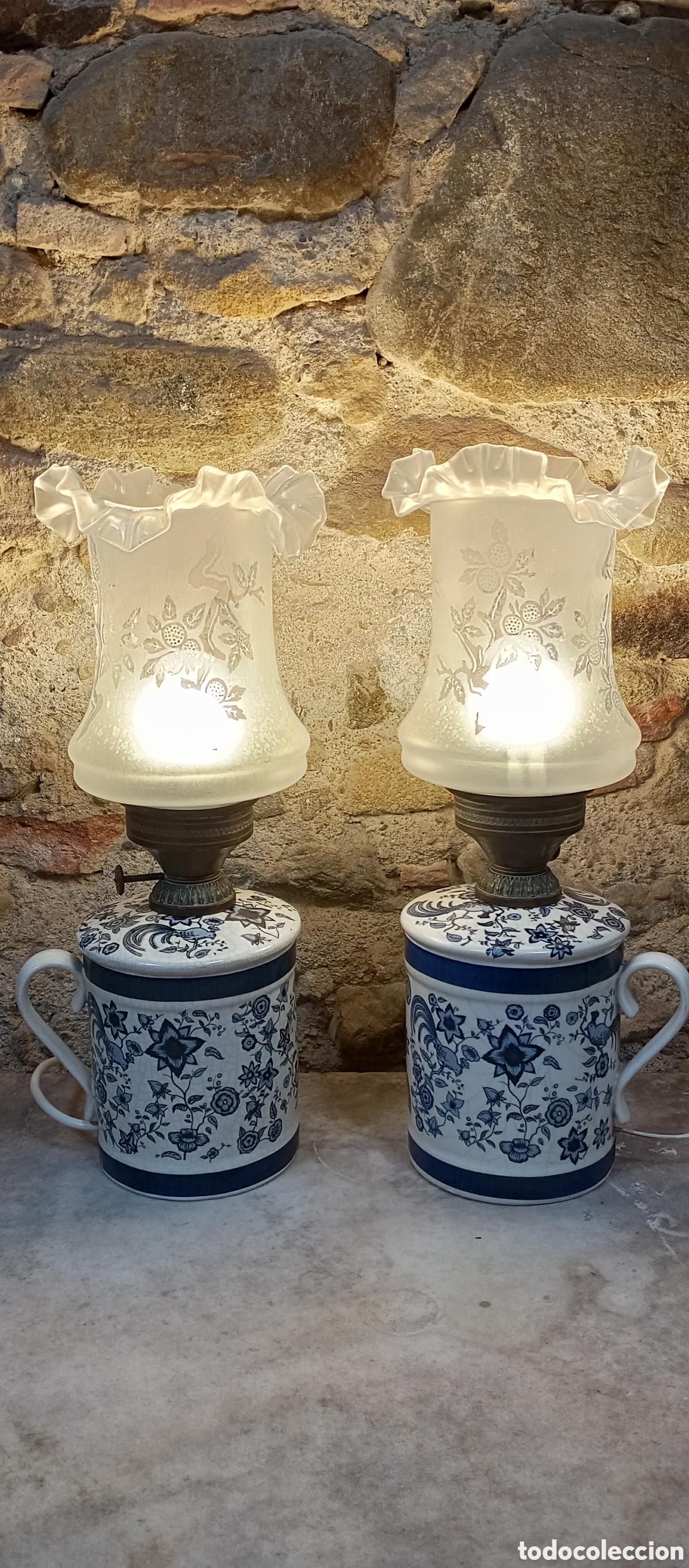 Vintage: Par de l&aacute;mparas de mesa vintage - Foto 1