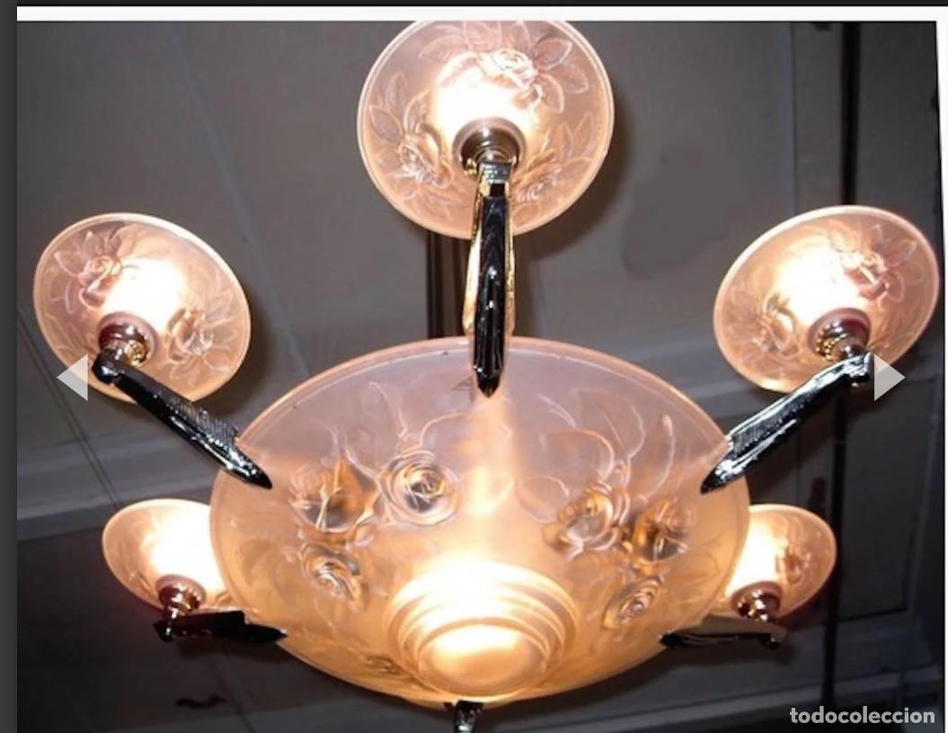 Vintage: LAMPARA FRANCESA ART DECO MULLER FR&Egrave;RES 1925 - Foto 2