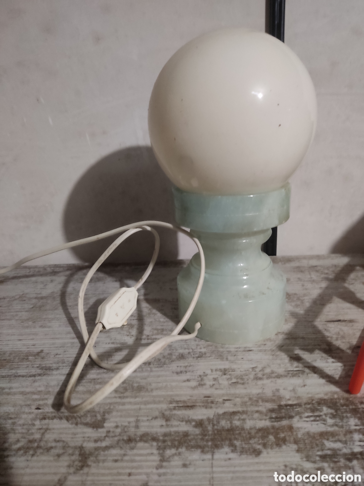 Vintage: L&aacute;mpara m&aacute;rmol y cristal - Foto 4