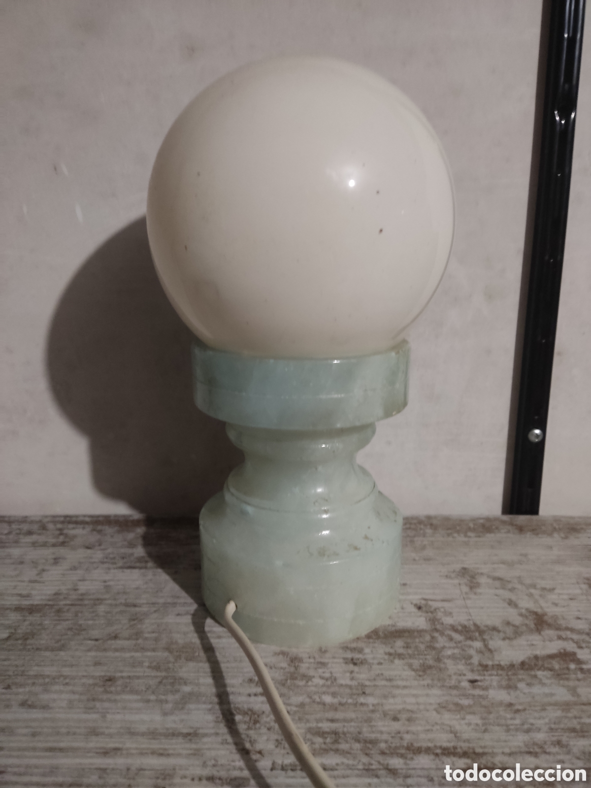 Vintage: L&aacute;mpara m&aacute;rmol y cristal - Foto 1