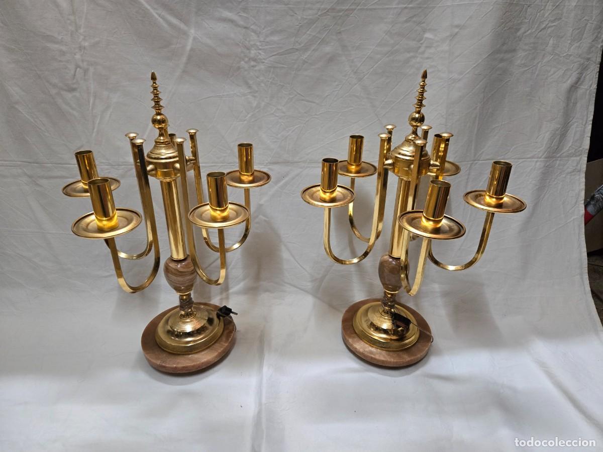 Vintage: PAREJA DE LAMPARA ELECTRICA CANDELABRO - Foto 1