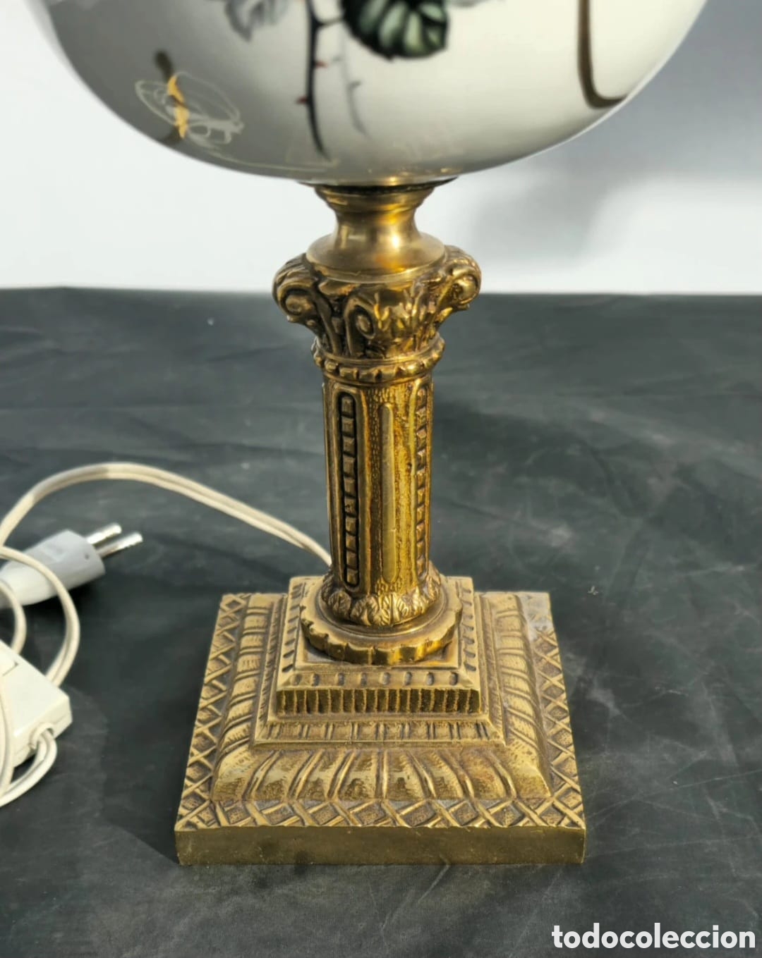 Vintage: Lampara vintage ceramica bronce - Foto 6