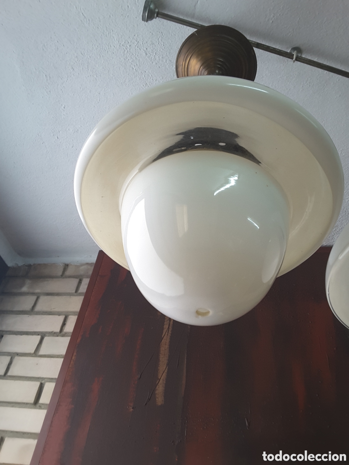Vintage: L&aacute;mparas de techo de opalina - Foto 3
