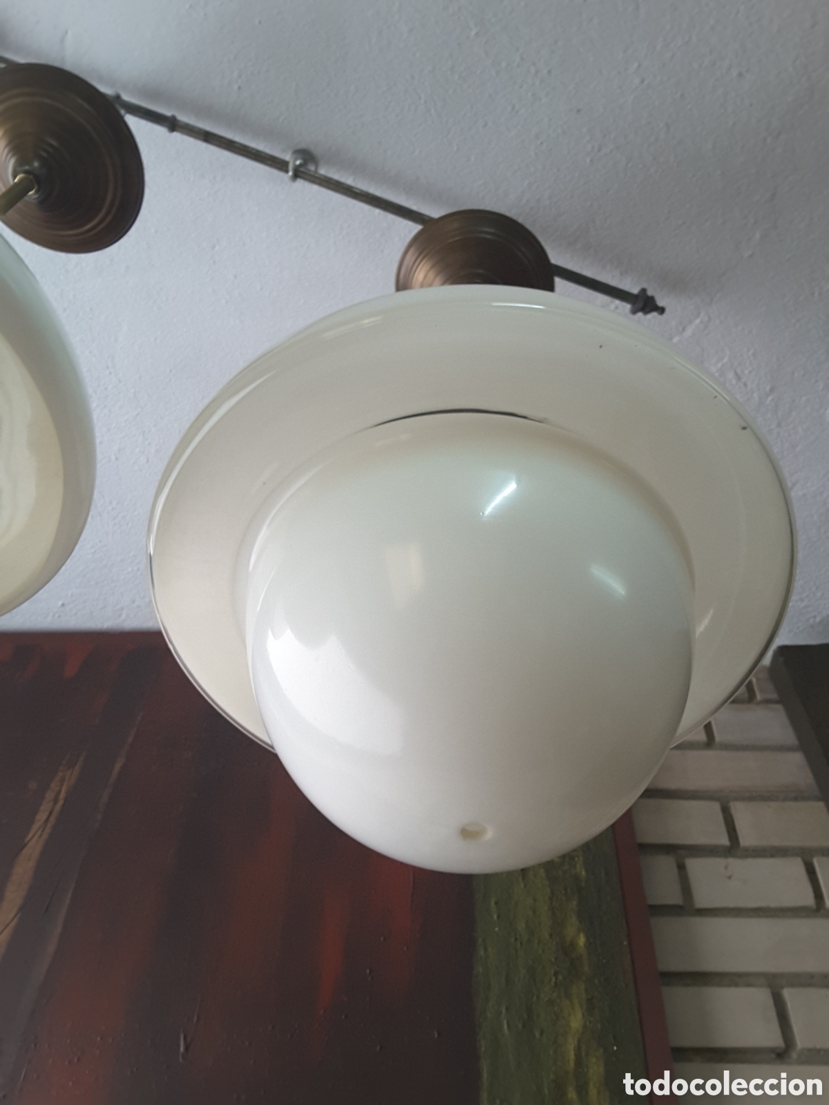 Vintage: L&aacute;mparas de techo de opalina - Foto 4