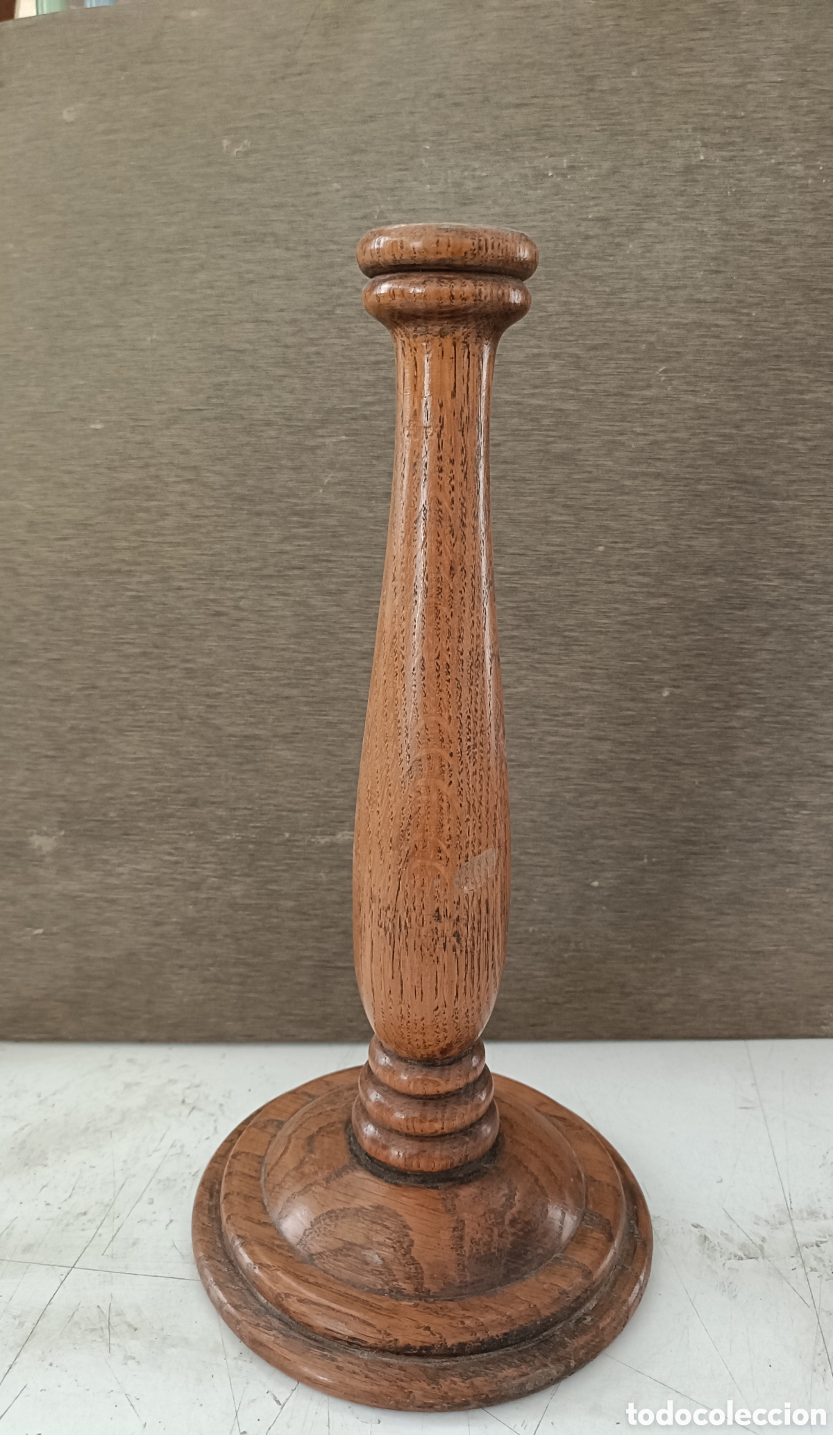 Vintage: Pie de lampara de madera - Foto 1