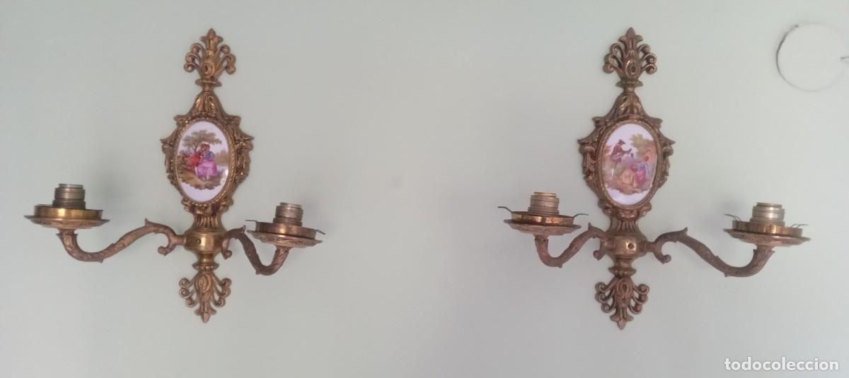 Vintage: Pareja de apliques estilo Luis XV - Foto 1