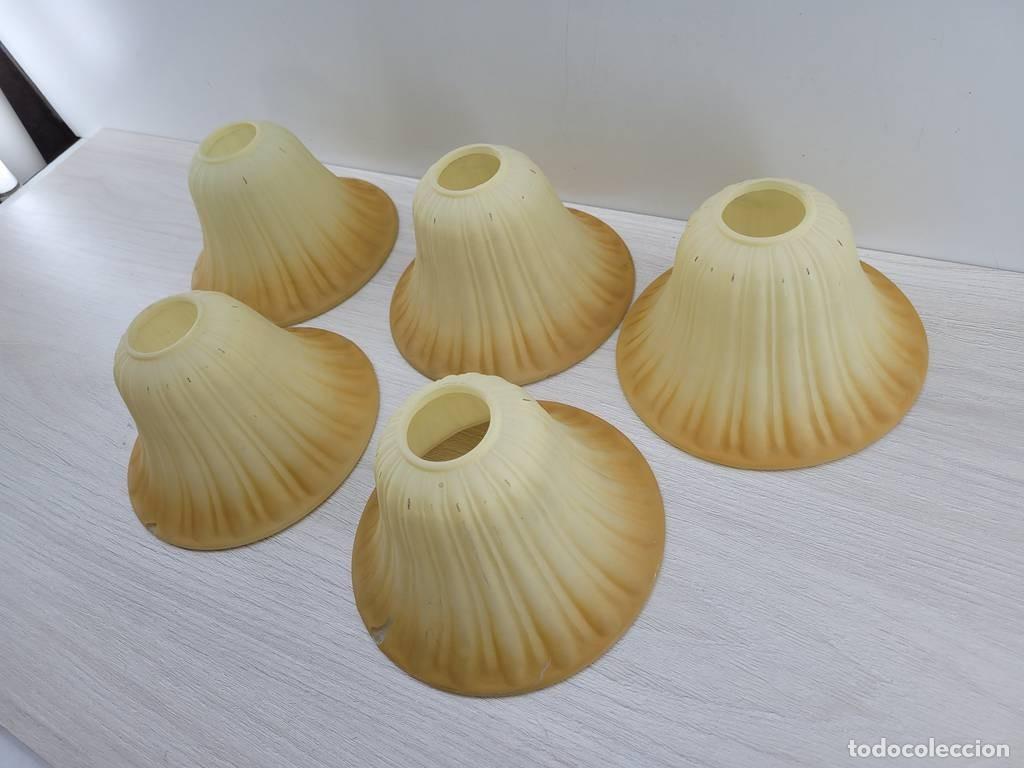 Vintage: 5 TULIPAS ACAMPANADAS - Foto 2