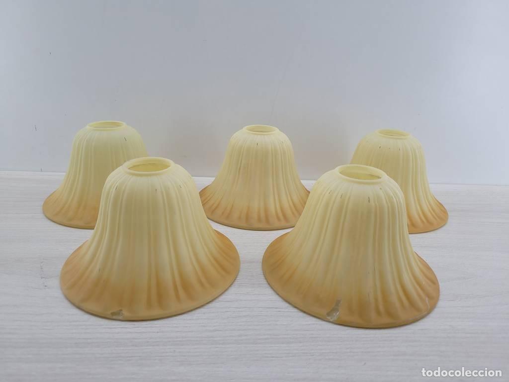 Vintage: 5 TULIPAS ACAMPANADAS - Foto 3