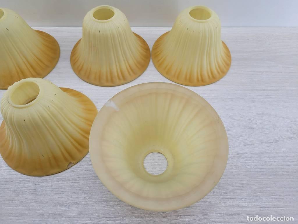 Vintage: 5 TULIPAS ACAMPANADAS - Foto 5