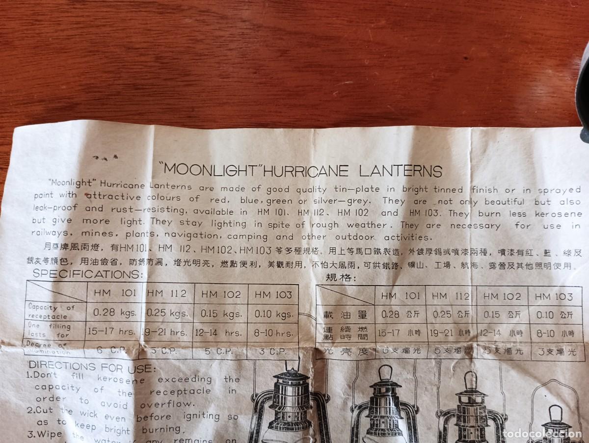 Vintage: LAMPARA QUINQUE DE QUEROSENO MOONLIGHT - Foto 11