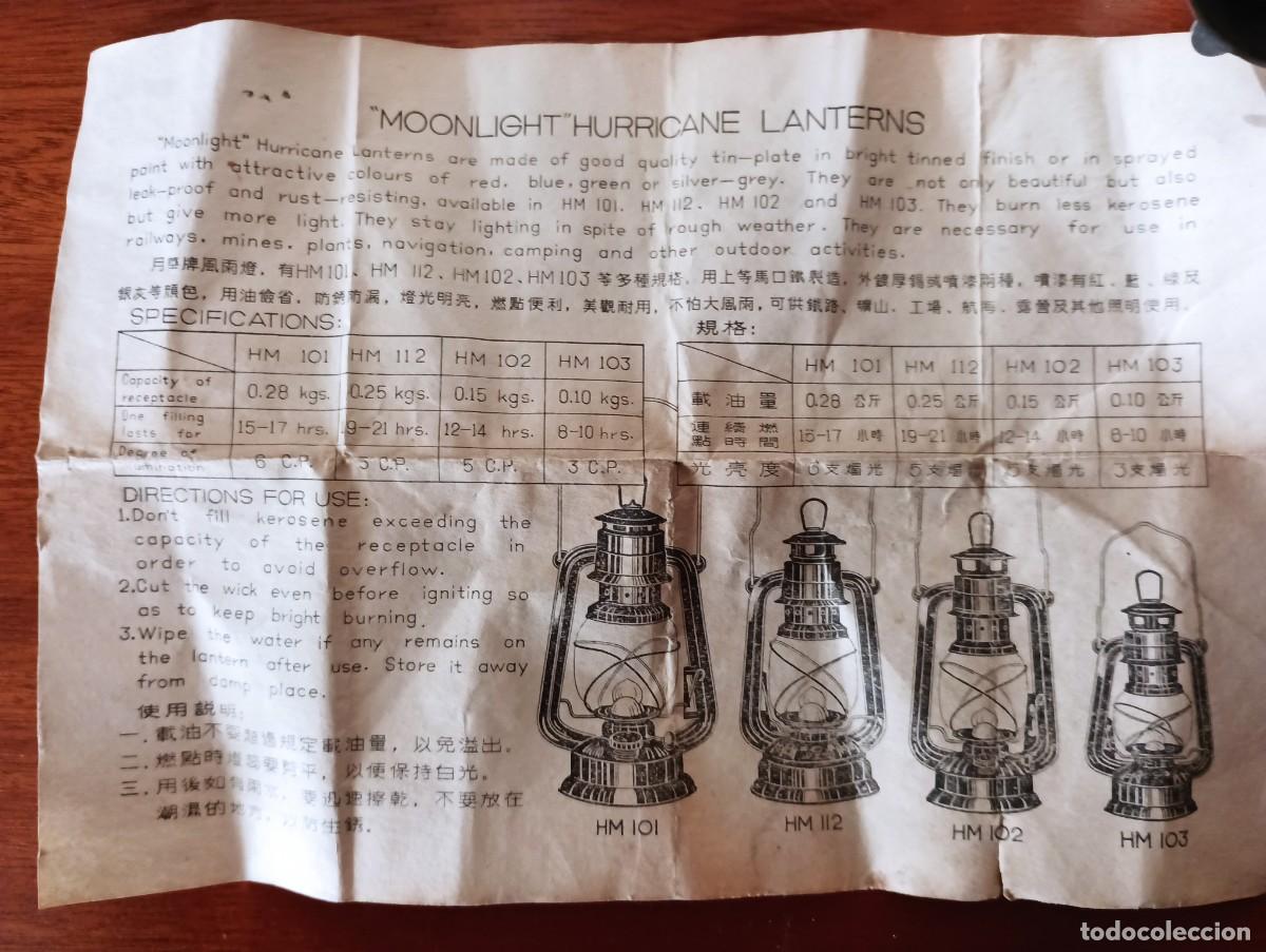 Vintage: LAMPARA QUINQUE DE QUEROSENO MOONLIGHT - Foto 12