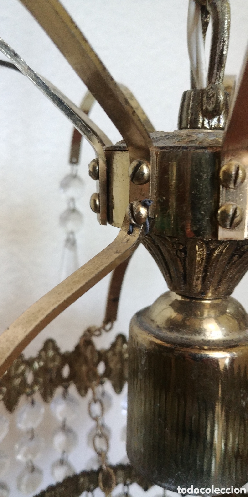 Vintage: Lampara de techo con perlitas - Foto 3