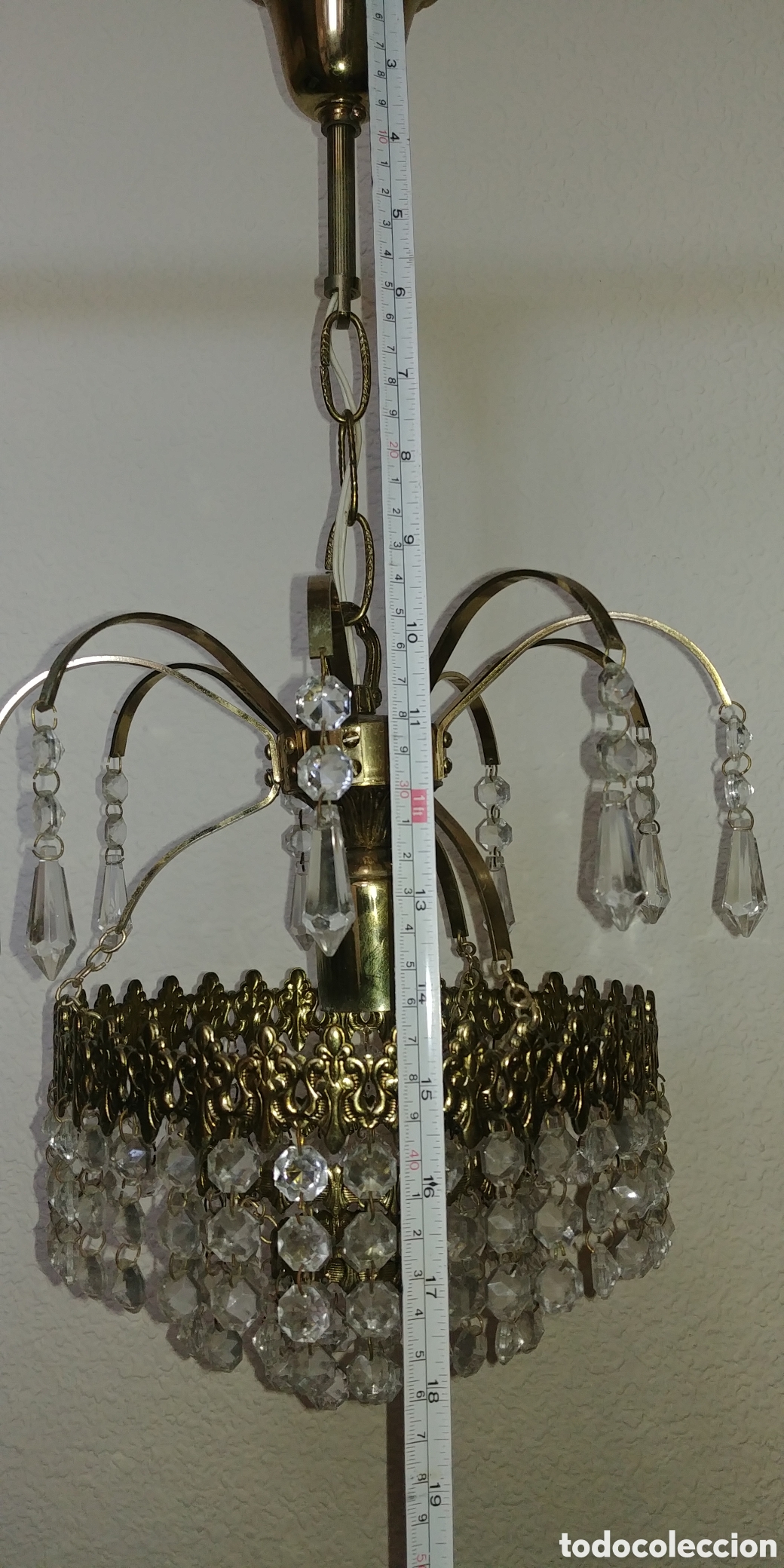 Vintage: Lampara de techo con perlitas - Foto 4