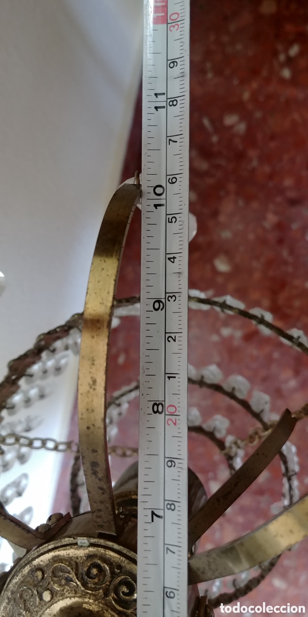 Vintage: Lampara de techo con perlitas - Foto 6