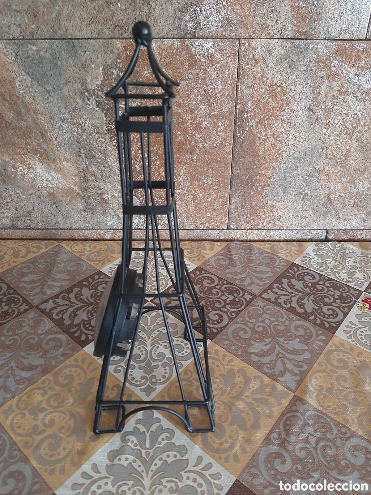 Vintage: Reloj Torre Eiffel hierro - Foto 3