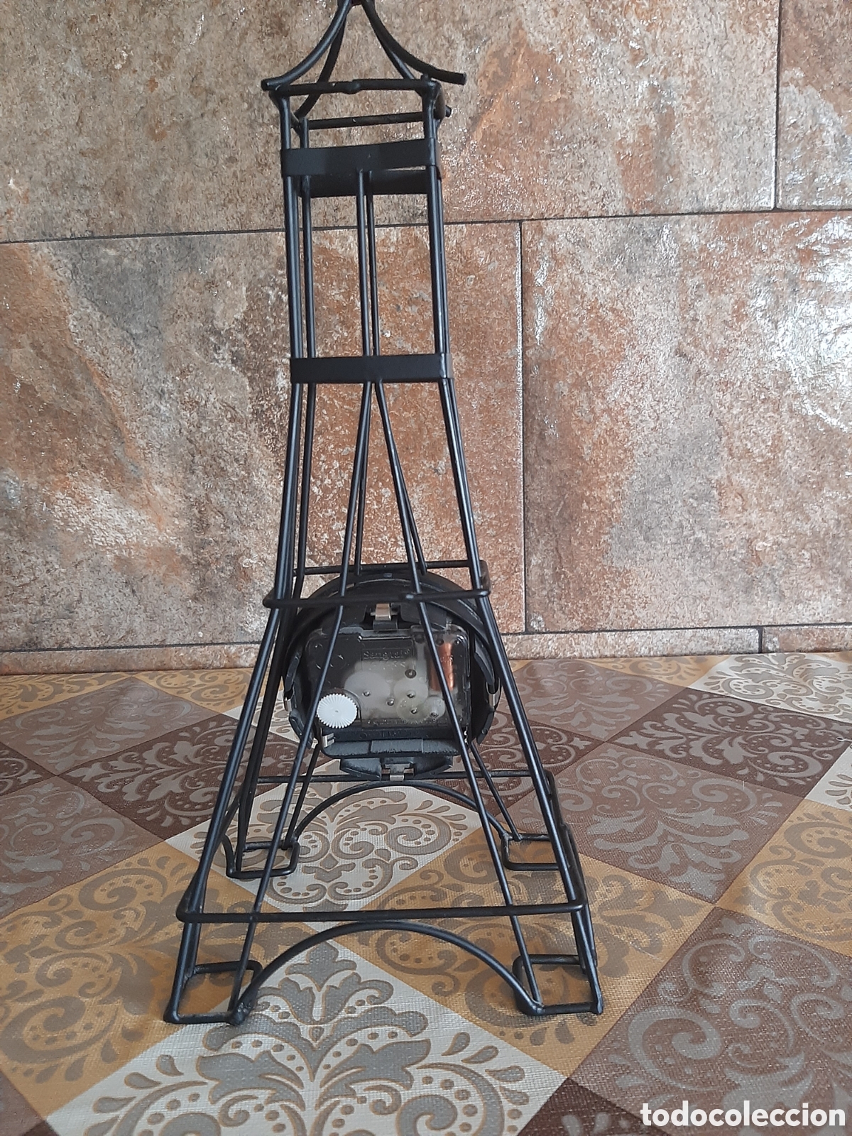 Vintage: Reloj Torre Eiffel hierro - Foto 4