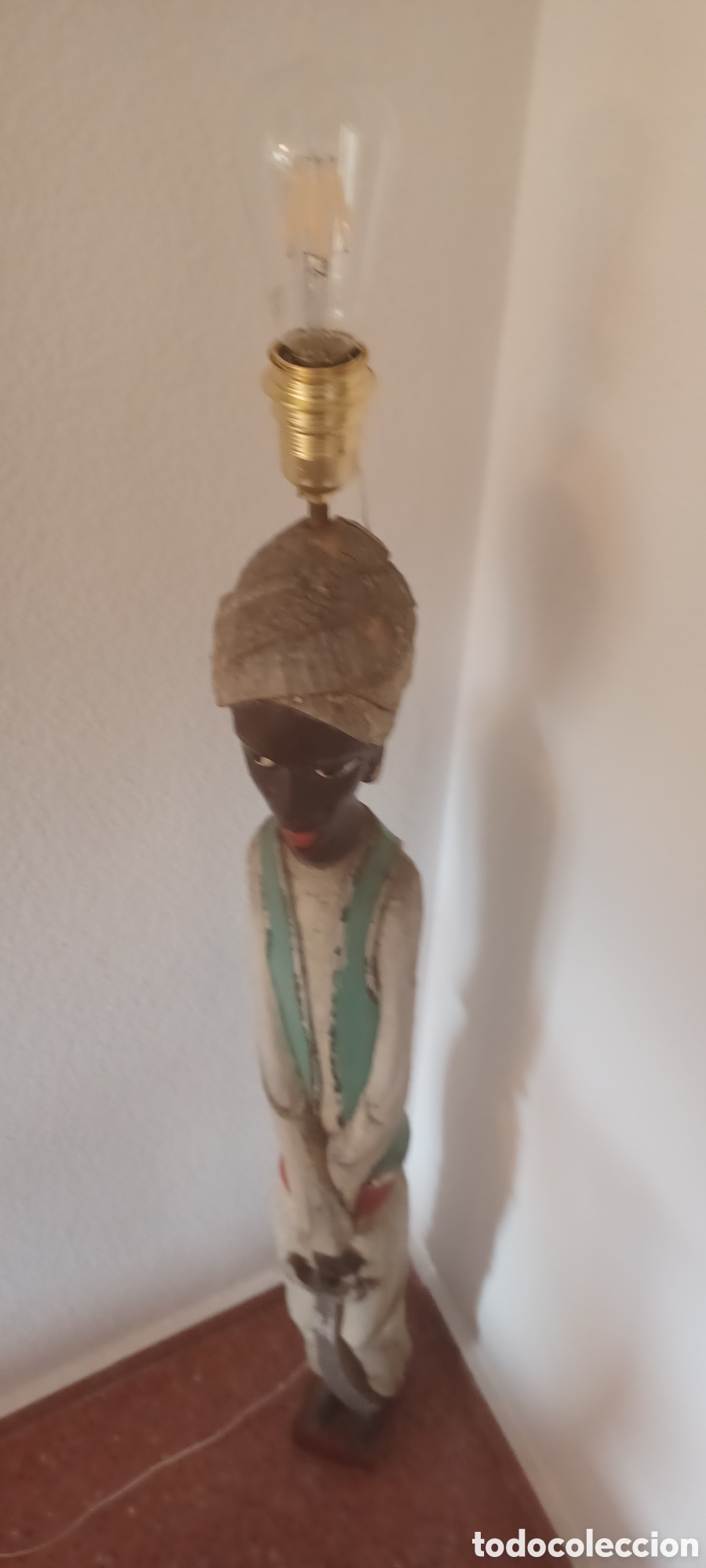 Vintage: Antigua L&aacute;mpara Colonial Madera - Foto 1