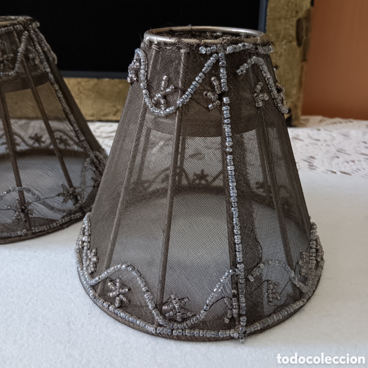 Vintage: Pantallas de l&aacute;mpara de tul - Foto 2