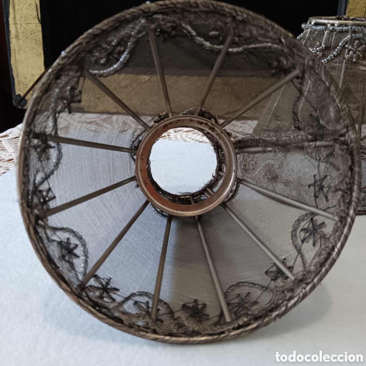 Vintage: Pantallas de l&aacute;mpara de tul - Foto 4