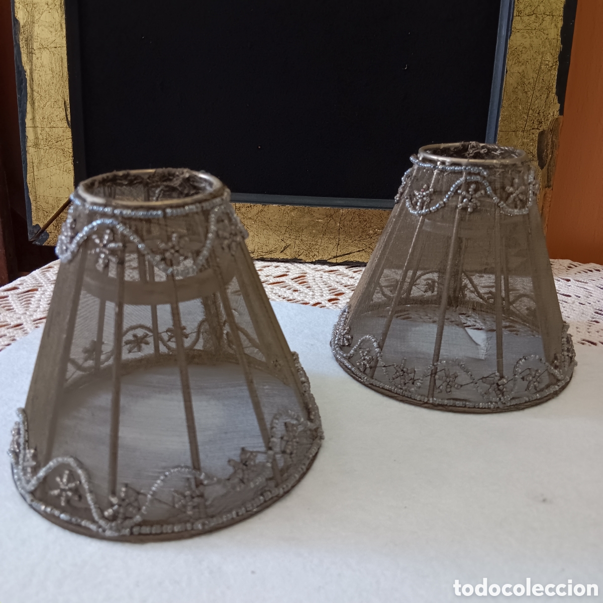 Vintage: Pantallas de l&aacute;mpara de tul - Foto 6