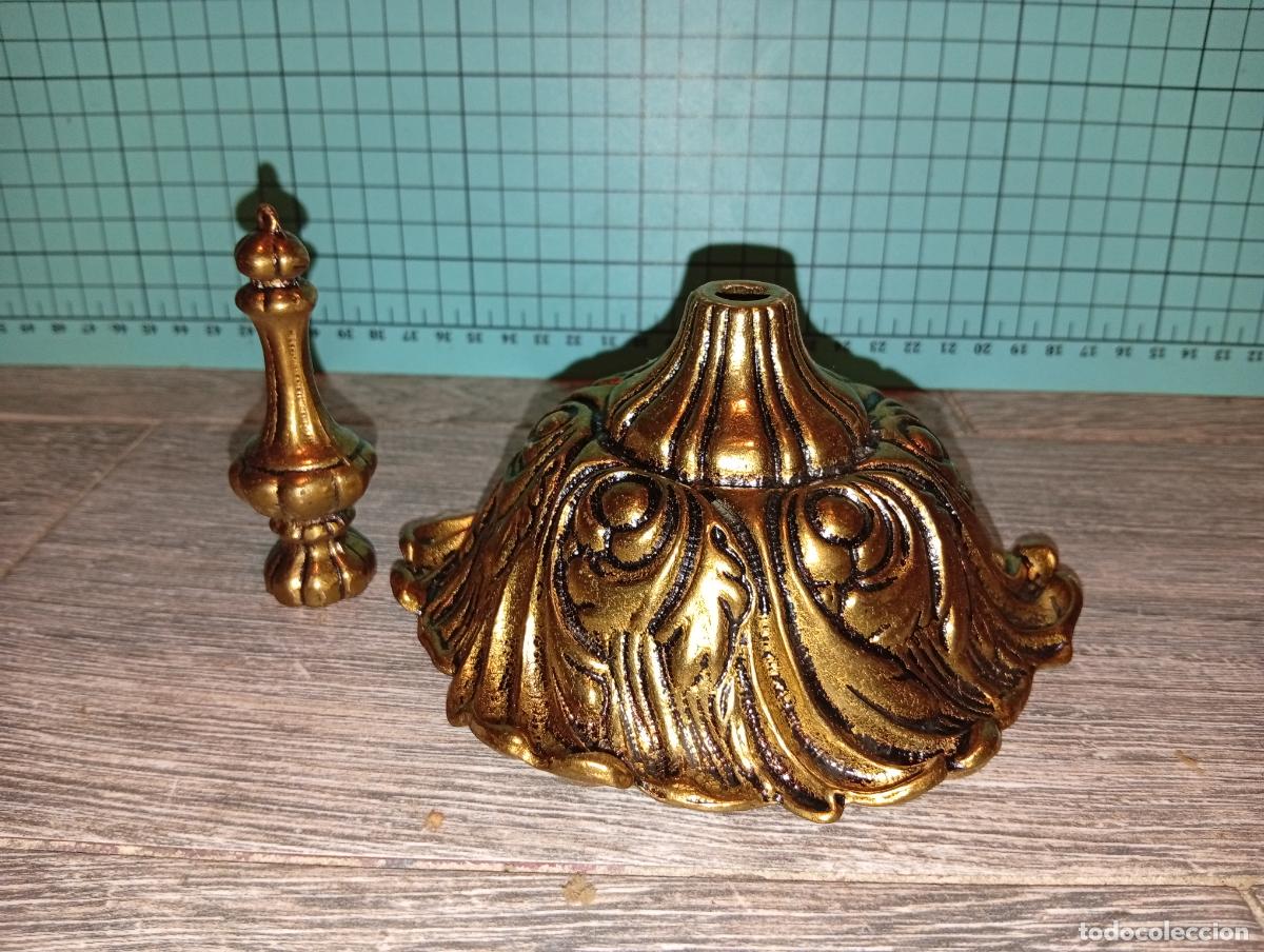 Vintage: Remate plaf&oacute;n floron para L&aacute;mpara de Techo bronce - Foto 3