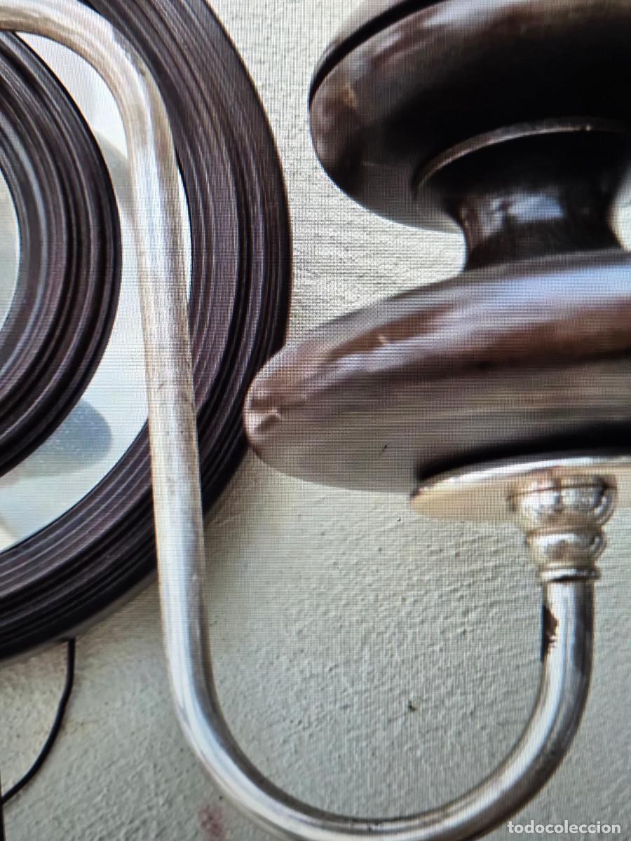 Vintage: aplique de pared alpaca y madera - Foto 8