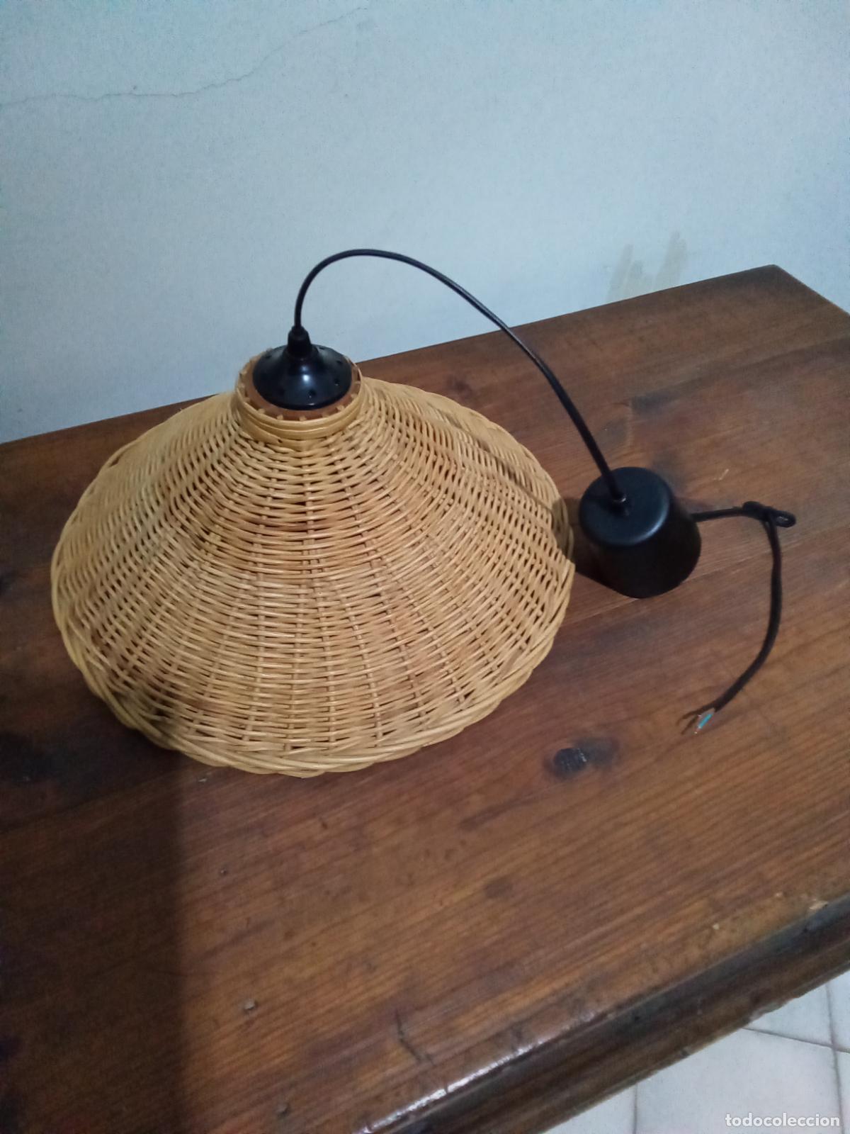 Vintage: L&Aacute;MPARA DE MIMBRE PARA TECHO - Foto 3