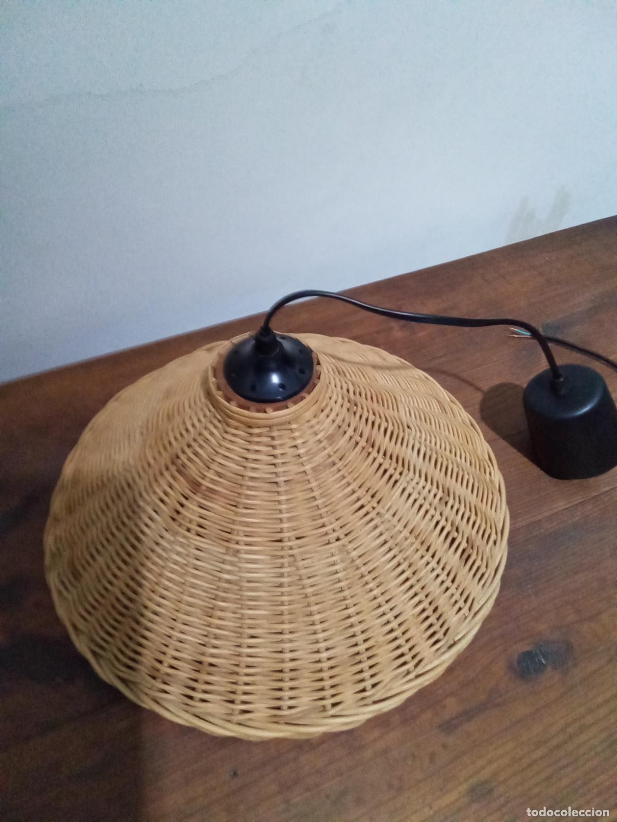 Vintage: L&Aacute;MPARA DE MIMBRE PARA TECHO - Foto 6