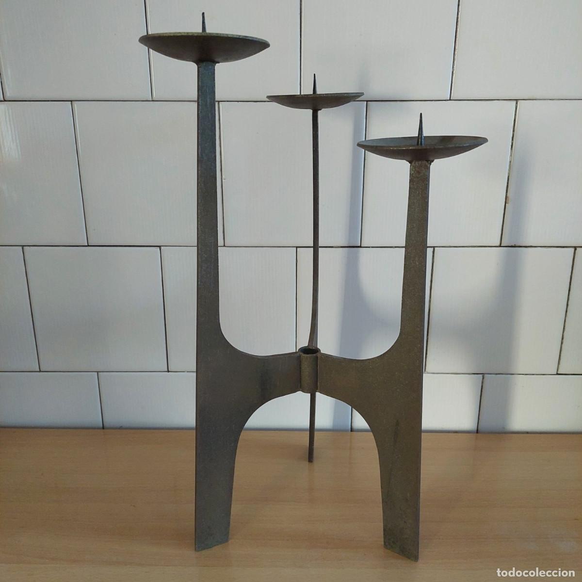 Vintage: Candelabro de bronce brutalista 42 cm - Foto 1