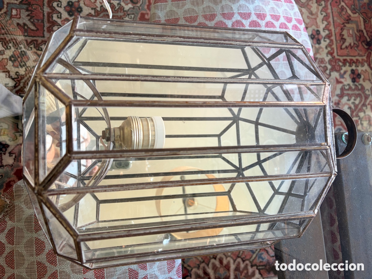 Vintage: Apliques de pared bronce y cristal - Foto 3