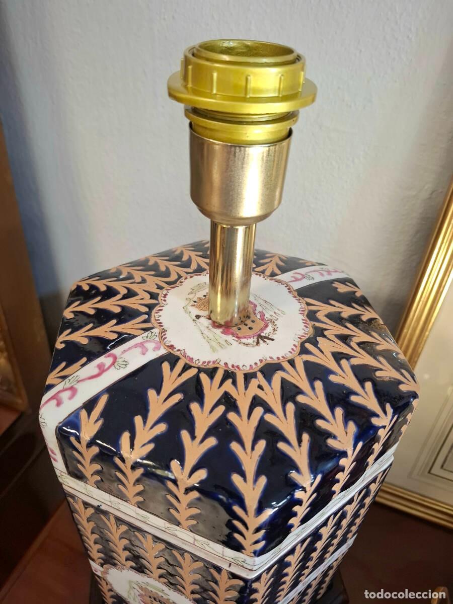 Vintage: L&aacute;mpara armorial de cer&aacute;mica esmaltada - Foto 5