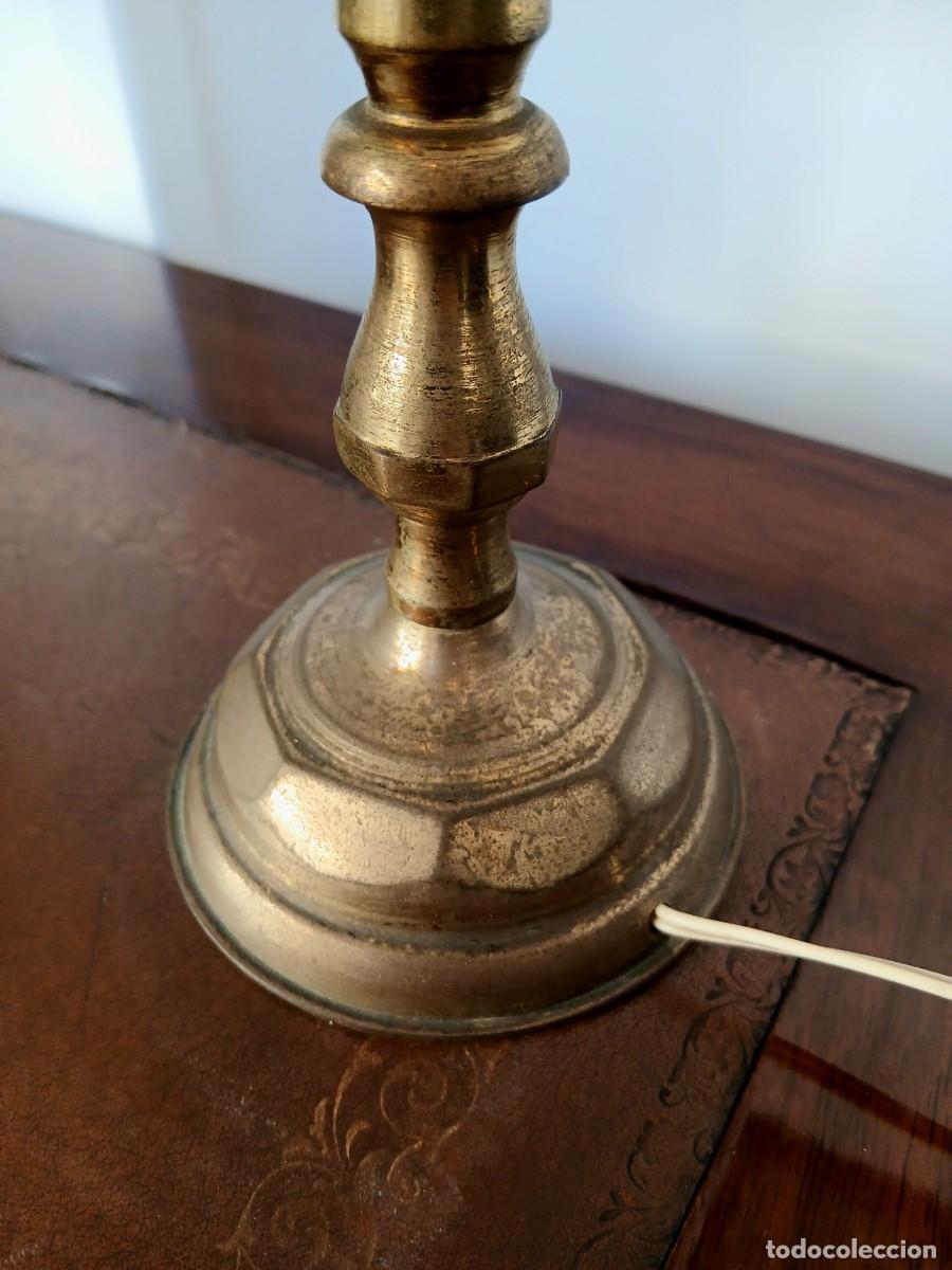 Vintage: LAMPARA DE MESA LAT&Oacute;N DORADO - Foto 4