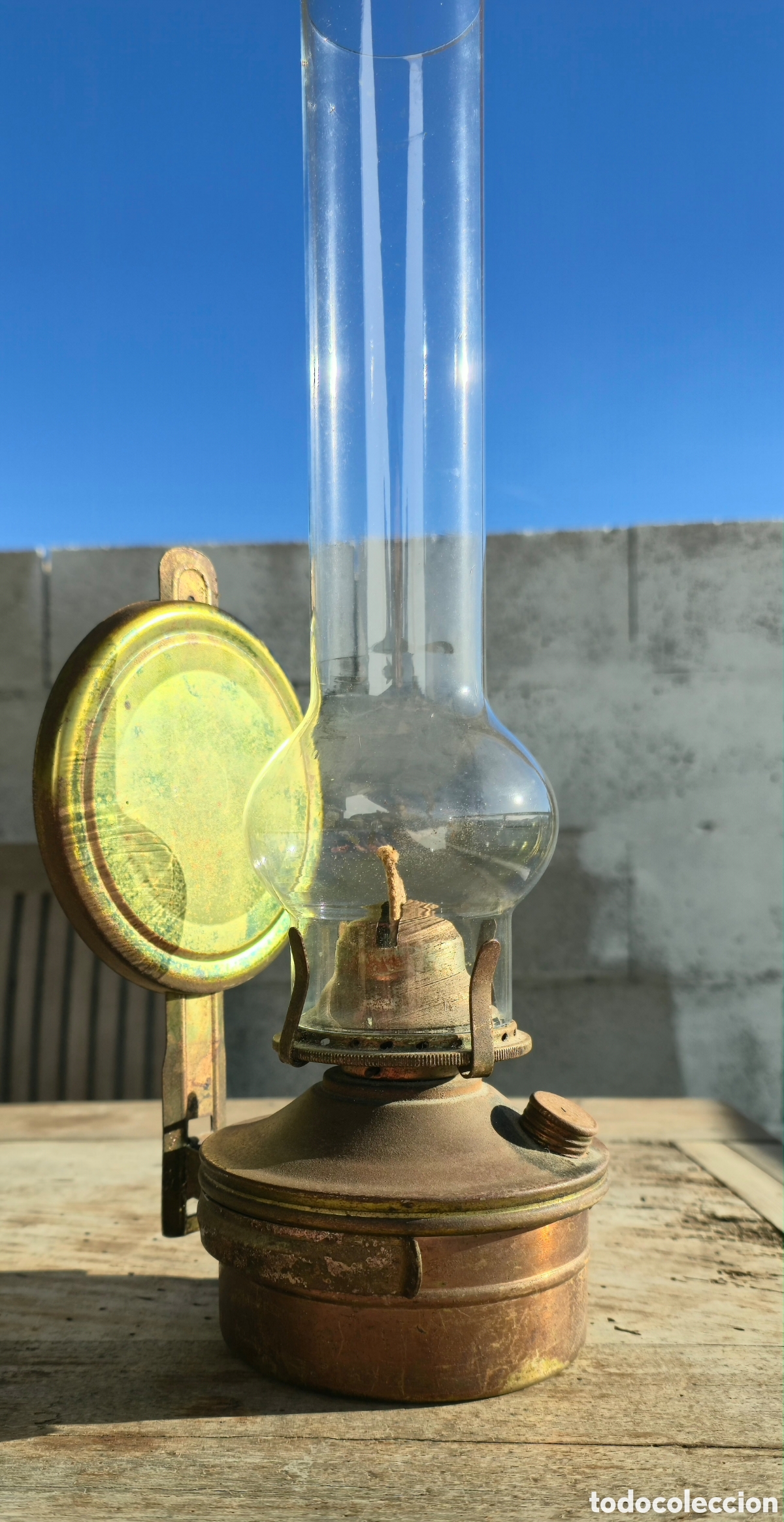 Vintage: L&aacute;mpara de aceite reflector - Foto 2