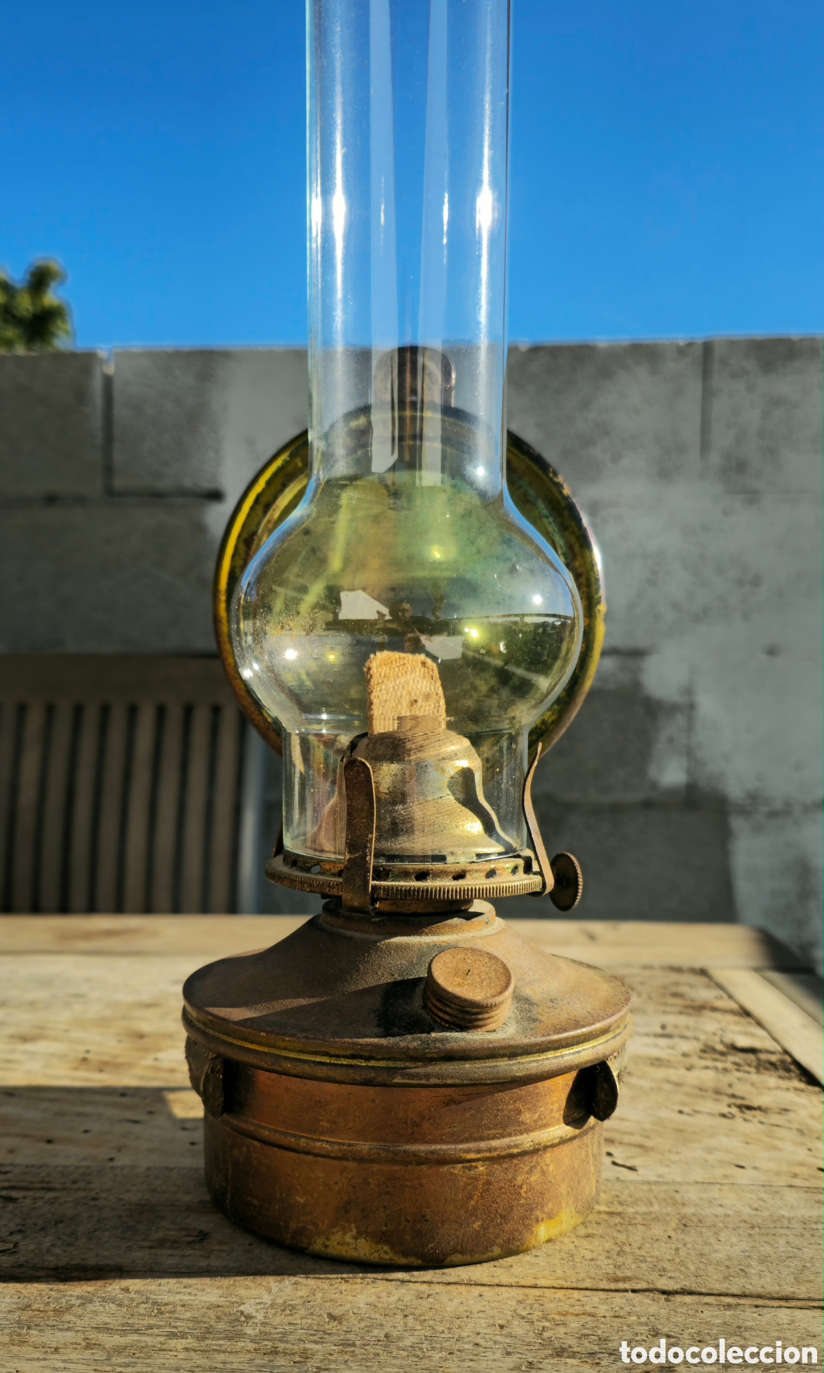 Vintage: L&aacute;mpara de aceite reflector - Foto 3