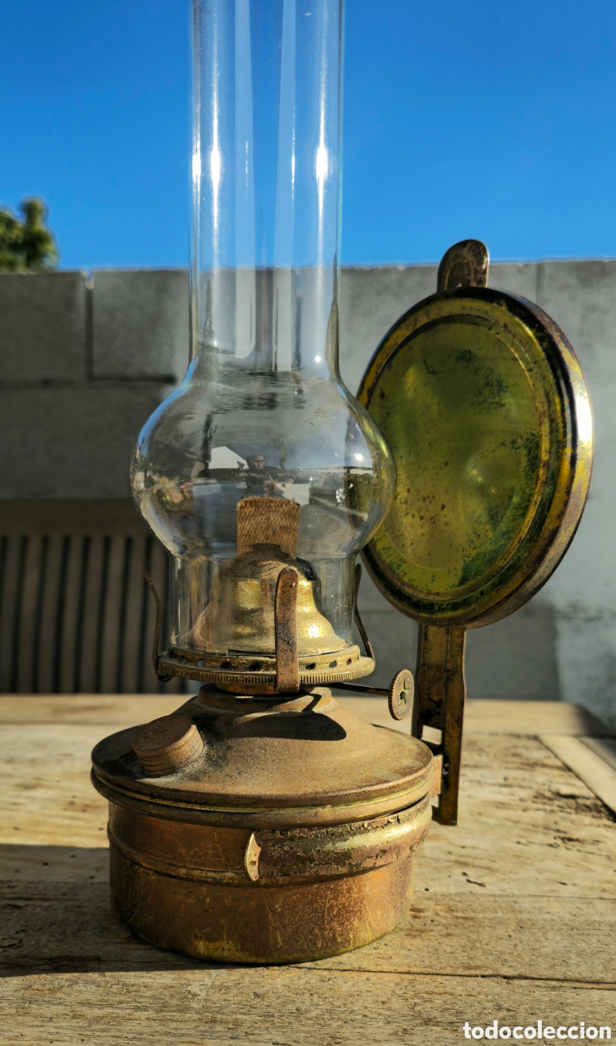 Vintage: L&aacute;mpara de aceite reflector - Foto 4