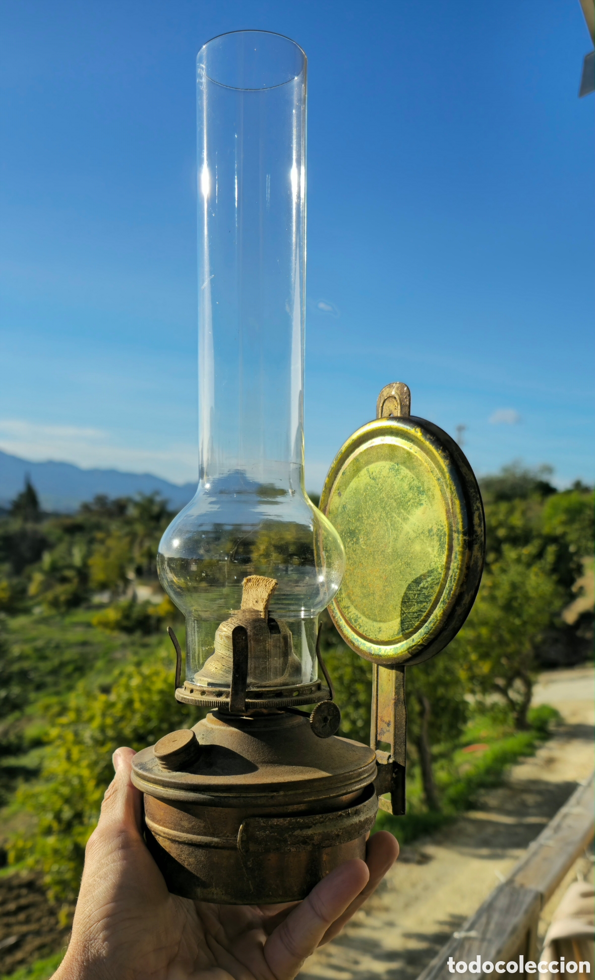 Vintage: L&aacute;mpara de aceite reflector - Foto 6