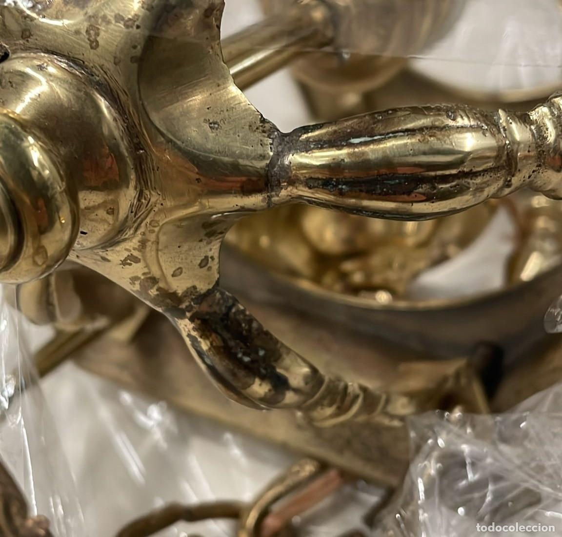 Vintage: Lampara colgante de bronce vintage - Foto 4
