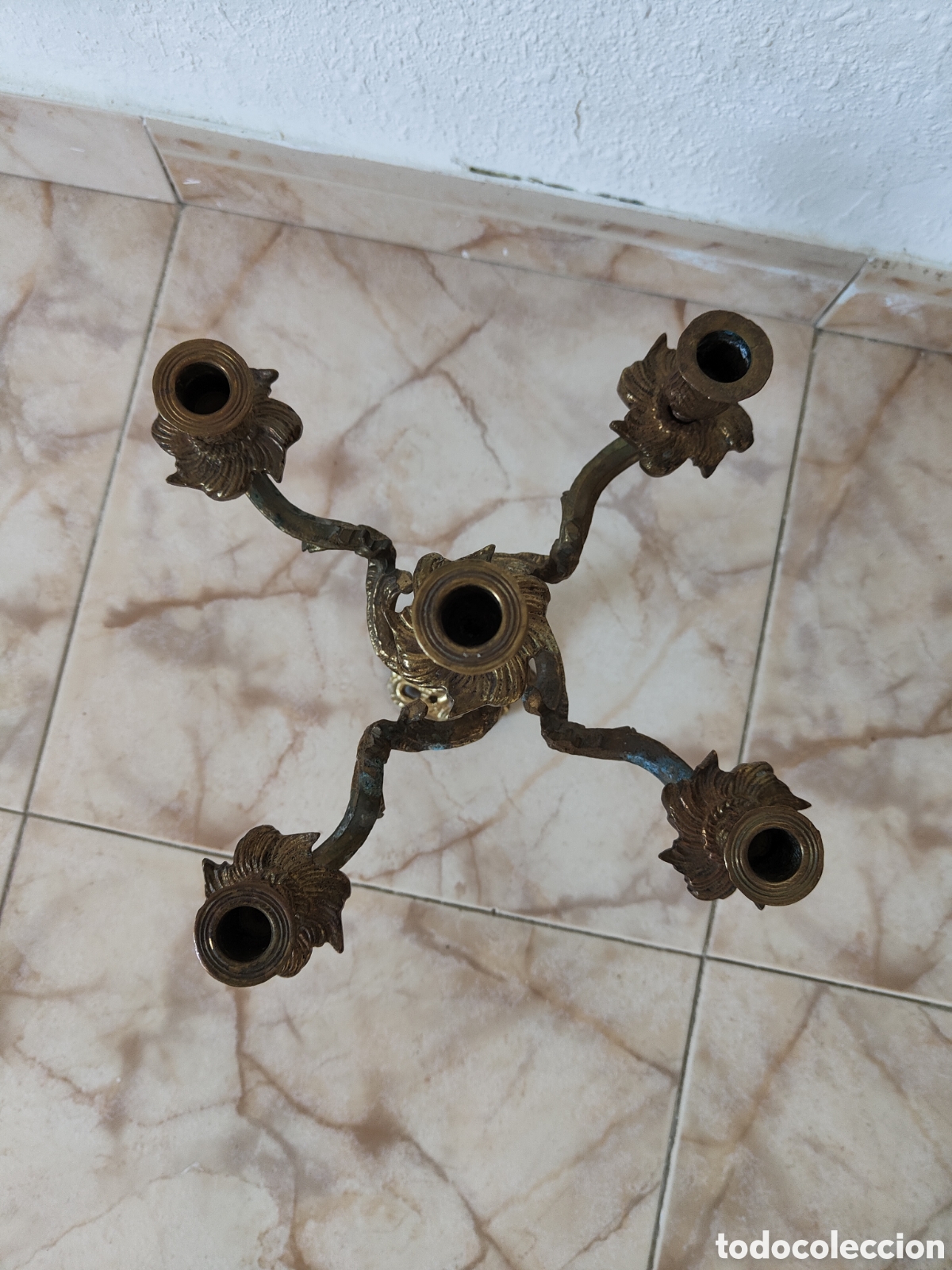 Vintage: Candelabro de bronce antiguo - Foto 3