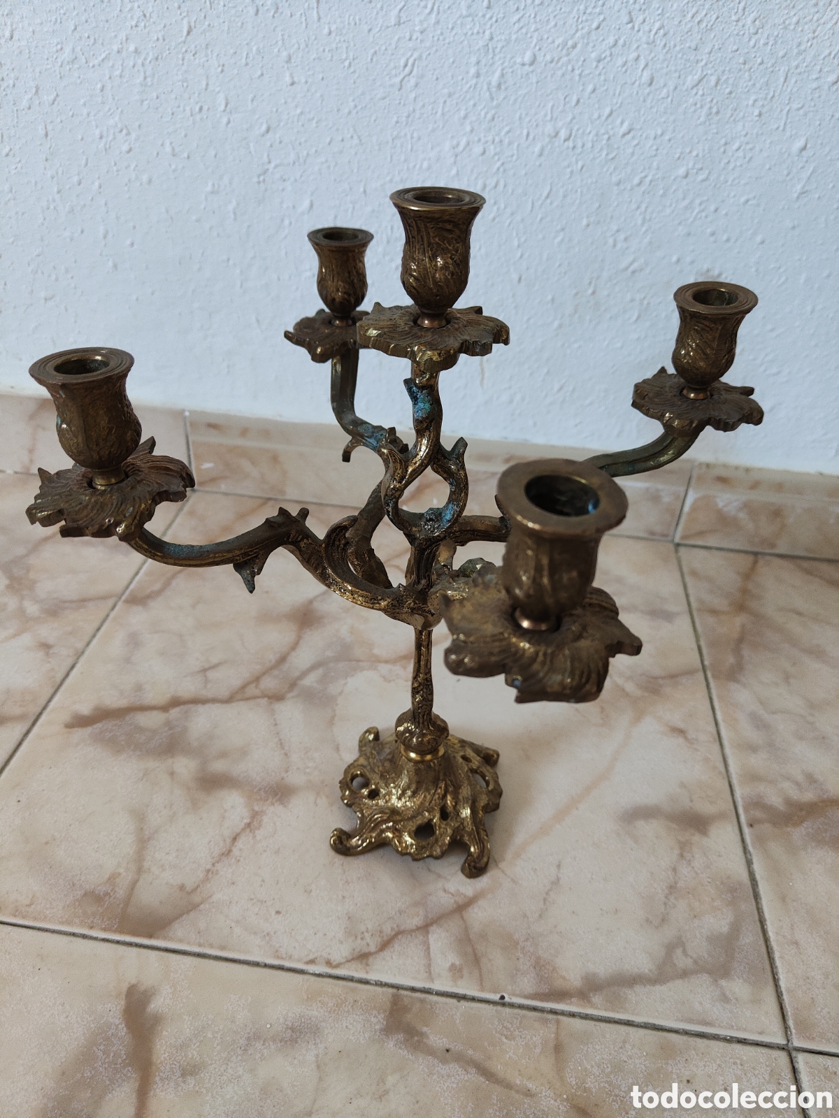 Vintage: Candelabro de bronce antiguo - Foto 1