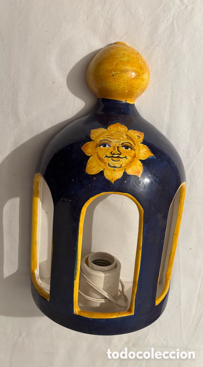 Vintage: Farol aplique cer&aacute;mica Talavera