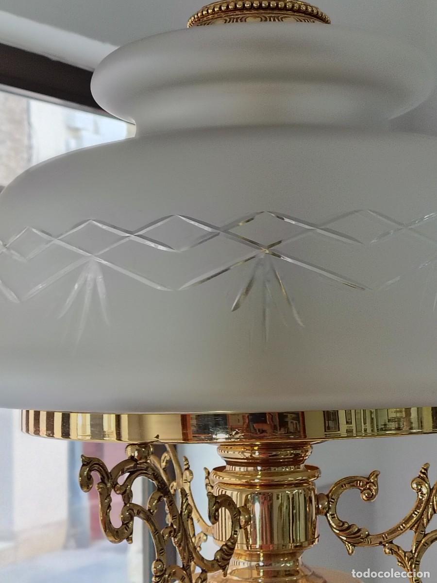 Vintage: ESPECTACULAR LAMPARA CON CRISTAL TALLADO - Foto 3