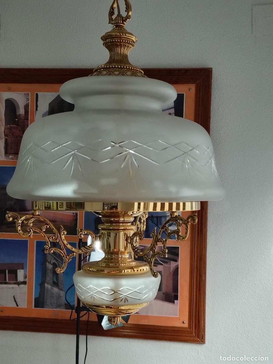 Vintage: ESPECTACULAR LAMPARA CON CRISTAL TALLADO - Foto 7
