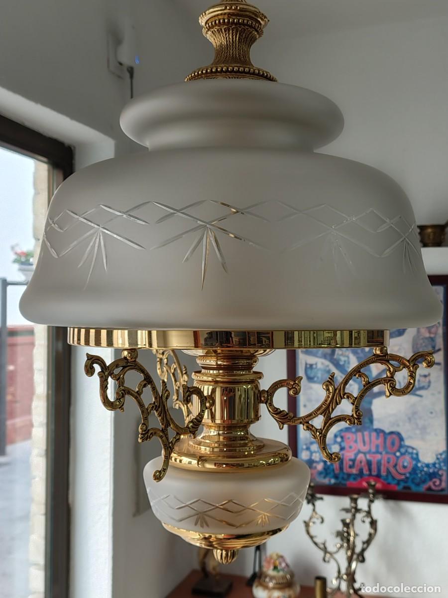 Vintage: ESPECTACULAR LAMPARA CON CRISTAL TALLADO - Foto 8