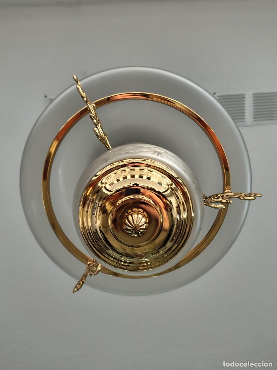 Vintage: ESPECTACULAR LAMPARA CON CRISTAL TALLADO - Foto 2