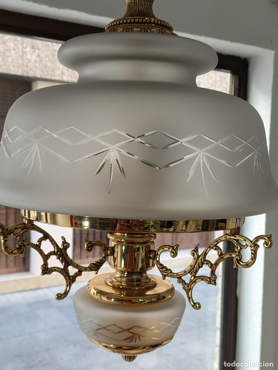 Vintage: ESPECTACULAR LAMPARA CON CRISTAL TALLADO - Foto 11
