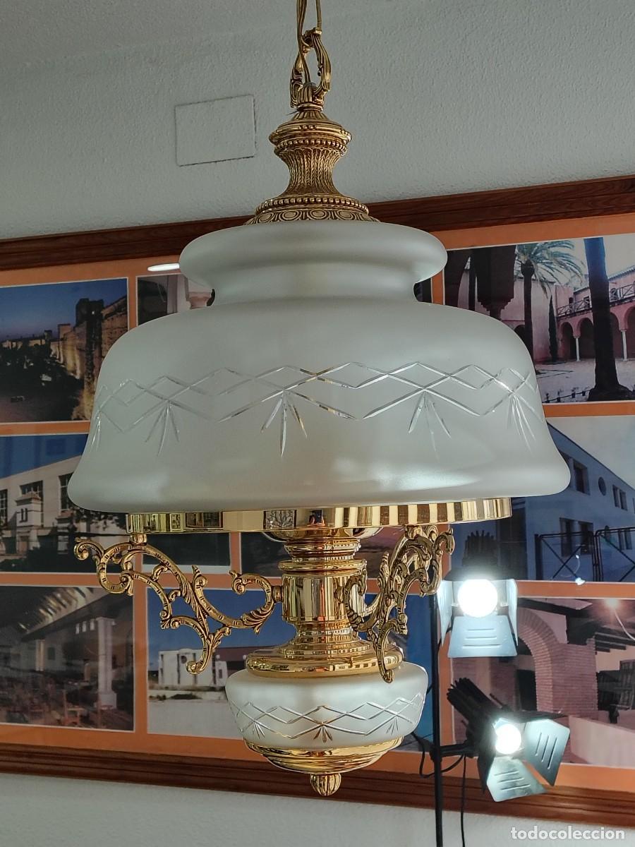 Vintage: ESPECTACULAR LAMPARA CON CRISTAL TALLADO - Foto 15